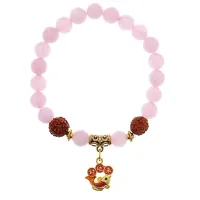 Браслет Богатство с натуральным Розовым кварцем 8мм BSRE08