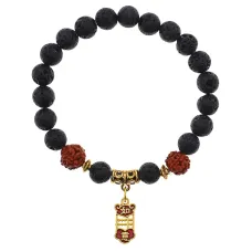 Браслет Богатство с натамнем Лава 8мм BSRE10