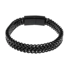 Браслет из нержавеющей стали, 19см, цвет черный BS766-01