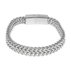 Браслет из нержавеющей стали, 19см, цвет серебряный BS766-02