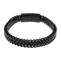 Браслет из нержавеющей стали, 21см, цвет черный BS766-03