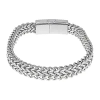 Браслет из нержавеющей стали, 21см, цвет серебряный BS766-04