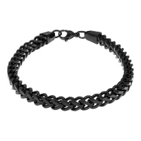 Браслет из нержавеющей стали, 21см, цвет черный BS767-01
