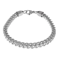 Браслет из нержавеющей стали, 21см, цвет серебряный BS767-02