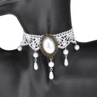 Кружевной чокер, цвет белый, 2,5 см CR010-01