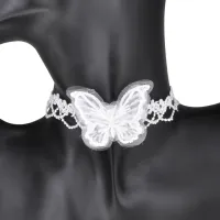 Кружевной чокер, цвет белый, 2см CR010-03