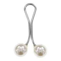 Зажим для платка, 3х1,5см, цвет белый ZP005-02