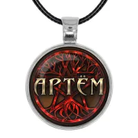 Именной кулон-талисман Артем ALKN-007