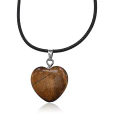 Кулон Сердце, d.2см, тигровый глаз BJK393-06