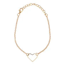 Браслет Сердце, 25см, цвет золотой BS712-01