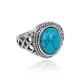 Кольцо с бирюзой, размер 7 KL486-07