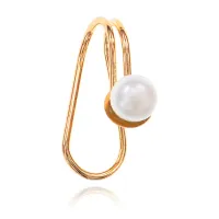 Серьга-каффа с искусственным жемчугом, 20х17х9мм SE244-01
