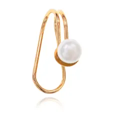 Серьга-каффа с искусственным жемчугом, 20х17х9мм SE244-01