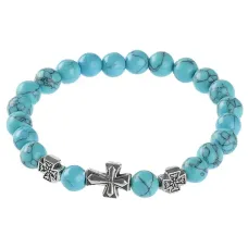 Браслет Спаси и сохрани с синтами Бирюза BSVE1-03