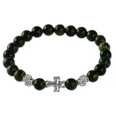 Браслет Спаси и сохрани с натамнем Змеевик BSVE1-05