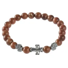 Браслет Спаси и сохрани с синтами Коричневый авантюрин BSVE1-08