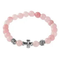 Браслет Спаси и сохрани с натуральным Розовым кварцем