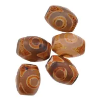 Тибетская бусина Дзи 3 глаза, нат.агат, 1 шт., ~14х10мм BDZA-026