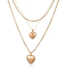 Кулон Два сердца на трех цепочках, 45см BJK412