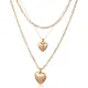 Кулон Два сердца на трех цепочках, 45см BJK412