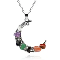 Кулон 7 чакр и месяц, 4х3см BJK418-02