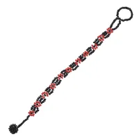 Браслет из бисера, цвет черный / красный BS732-01