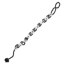 Браслет из бисера, цвет черный / белый BS732-03