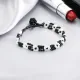 Браслет из бисера, цвет черный / белый BS732-03