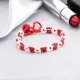 Браслет из бисера, цвет красный / белый BS732-04