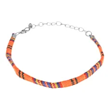Плетеный браслет, 23,5см, цвет оранжевый BS733-01
