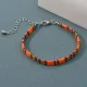 Плетеный браслет, 23,5см, цвет оранжевый BS733-01
