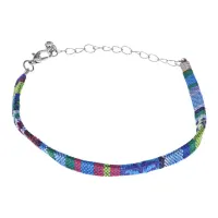 Плетеный браслет, 23,5см, цвет синий BS733-02