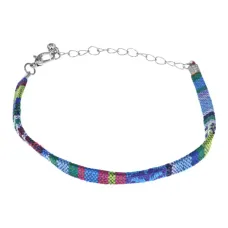 Плетеный браслет, 23,5см, цвет синий BS733-02