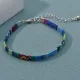Плетеный браслет, 23,5см, цвет синий BS733-02