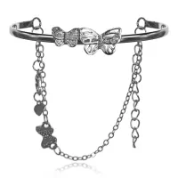 Браслет Бабочки, цвет серебряный BS736