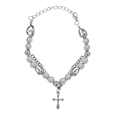 Браслет Крест со светоотражающими бусинами, 24см BS740
