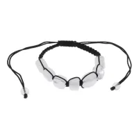 Плетеный браслет, 1см, горный хрусталь BS743-05