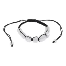 Плетеный браслет, 1см, горный хрусталь BS743-05