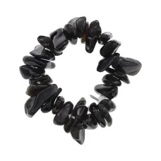 Кольцо, 7мм, черный агат KL516-09