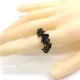 Кольцо, 7мм, черный агат KL516-09
