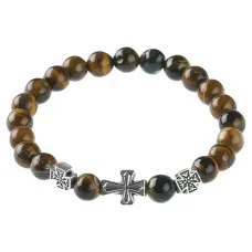 Браслет Спаси и сохрани с натуральным Тигровый глаз BSVE1-19
