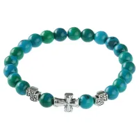 Браслет Спаси и сохрани с синтезитом Хризоколла BSVE1-21