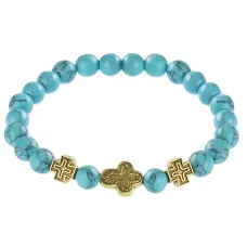 Браслет Спаси и сохрани с синтами Бирюза BSVE2-03