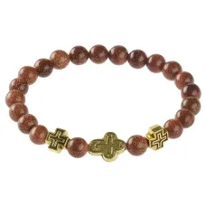 Браслет Спаси и сохрани с синтемнем Коричневый авантюрин BSVE2-08