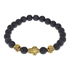 Браслет Спаси и сохрани с натуральной Лавой