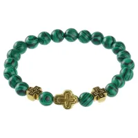 Браслет Спаси и сохрани с синтами Малахит BSVE2-12