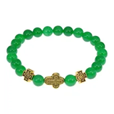 Браслет Спаси и сохрани с натурным Нефритом