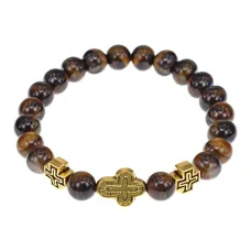 Браслет Спаси и сохрани с натуральным Тигровый глаз BSVE2-19
