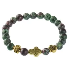 Браслет Спаси и сохрани с синтезитом Цоизит BSVE2-22