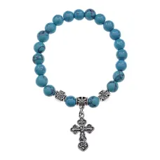 Браслет Спаси и сохрани с синтами Бирюза